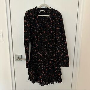 Ulla Johnson Black Floral Eyelet Mini Dress
